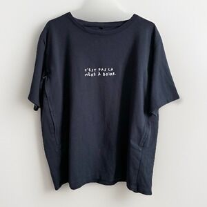 TAJINE BANANE X PETIT BATEAU Nursing Breastfeeding Zip Access T Shirt Blue XL